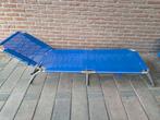 Opvouwbare stretcher/ligbed - Blauw, Ophalen, Gebruikt, Metaal, Verstelbaar