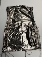 Latex nep jurk, Verzenden, Zwart, Maat 42/44 (L), Gedragen