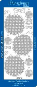 Starform 989 zilver Kerstballen en strikken stickervel, Ophalen of Verzenden, Nieuw, Sticker