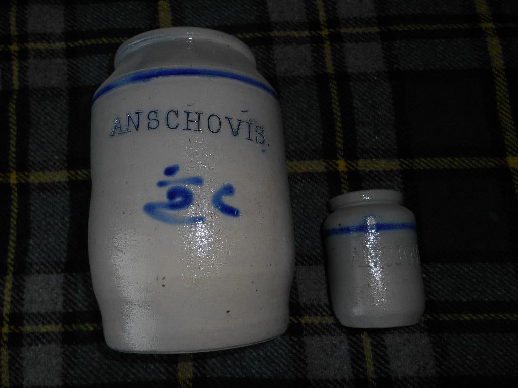 zeer grote en kleine ansjovis potten opruiming🌹🌹, Antiek en Kunst, Antiek | Keramiek en Aardewerk, Ophalen of Verzenden