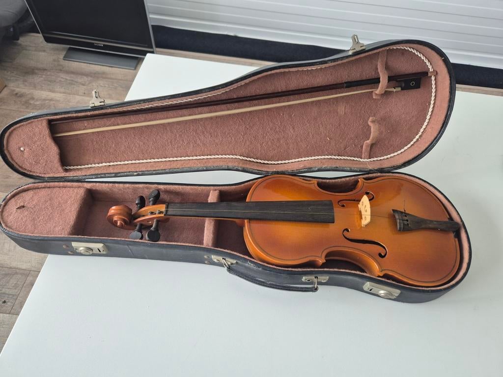 Viool met koffer en strijkstok - Gebruikt, Gebruikt, Overige formaten, Viool, Ophalen of Verzenden