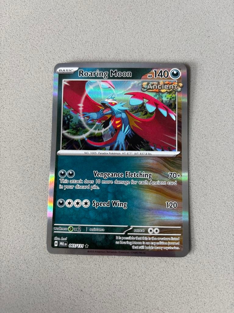 Roaring Moon Pokémon Kaart - Ancient - Nieuwstaat, Ophalen of Verzenden, Zo goed als nieuw, Losse kaart