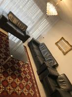 Leren zwart bankstel, Ophalen, Zo goed als nieuw