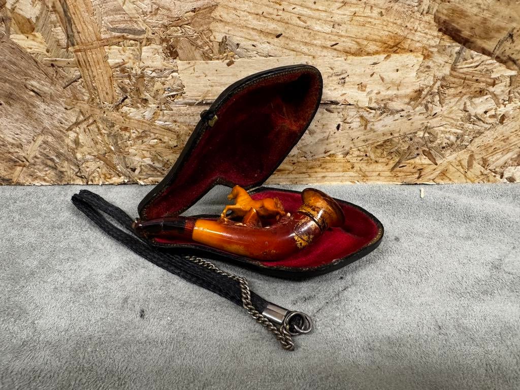 Antieke Handgesneden Meerschuim Pijp - Paard - ReK4, Antiek en Kunst, Ophalen of Verzenden