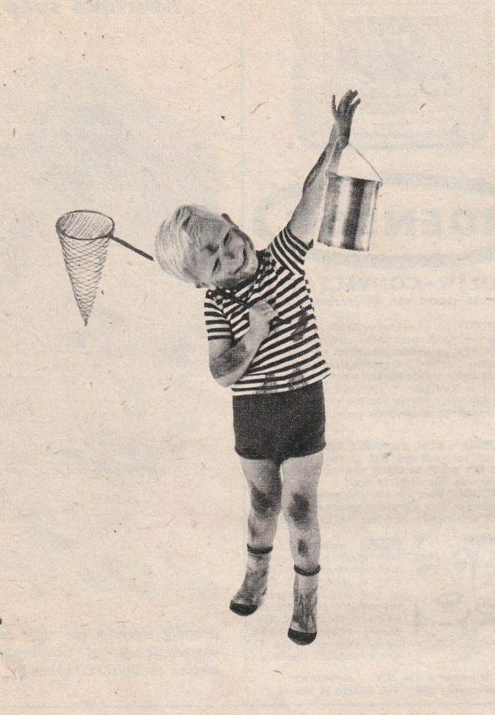 Retro reclame 1959 Miele wasmachine jongetje gaat vissen, Verzenden, Overige typen