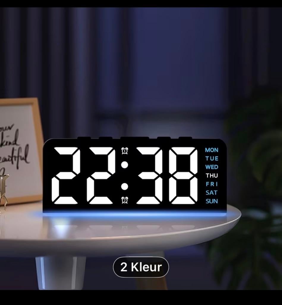 Digitale wekker met weekdagen, Witgoed en Apparatuur, Wekkers, Ophalen of Verzenden, Zo goed als nieuw, Digitaal