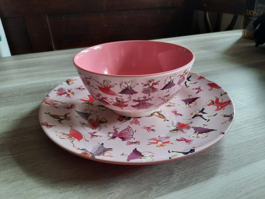 Emma Bridgewater dancing mice melamine set, Ophalen of Verzenden, Rond, Kunststof