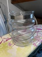 Riviera Maison Grote glazen pot met metalen handvat - Maison, Ophalen, Overige kleuren, 50 tot 75 cm, Glas