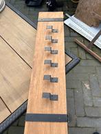 Houten wandkapstok met metalen haken, Huis en Inrichting, Wandkapstok, Gebruikt, Ophalen of Verzenden, Minder dan 100 cm