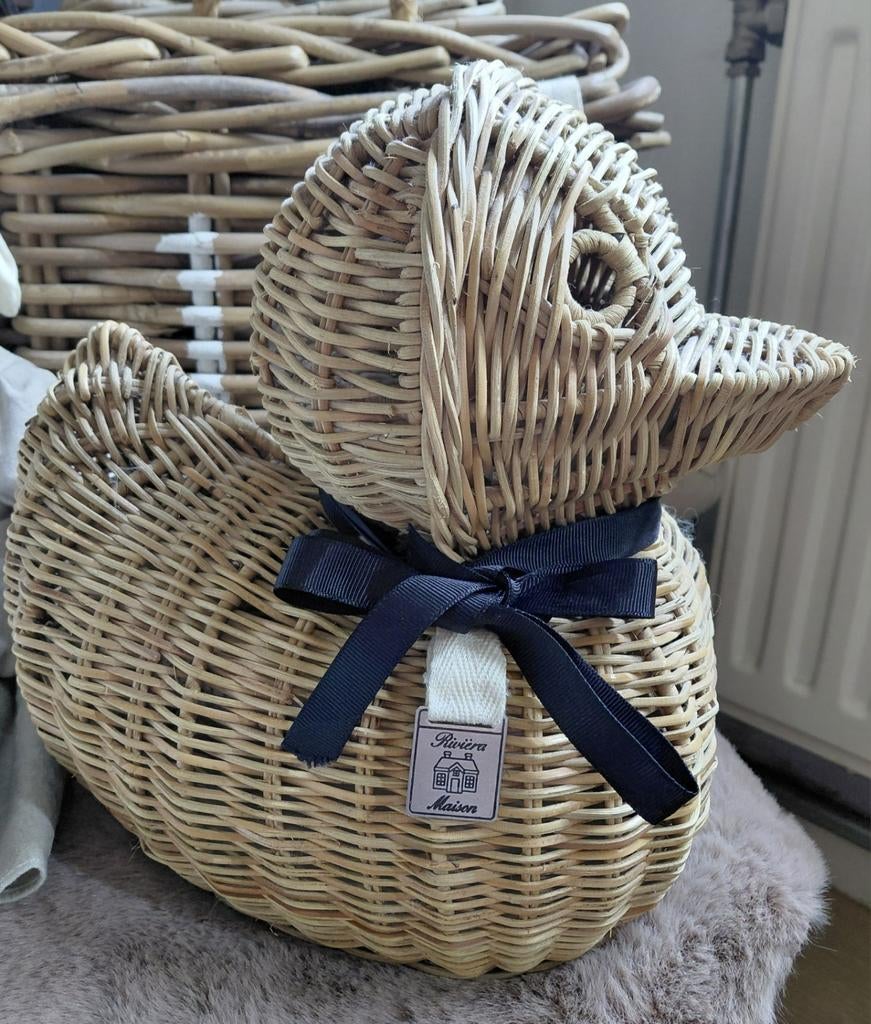 Riviera maison rattan eend duck decoratie, Ophalen of Verzenden, Zo goed als nieuw