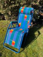 Prachtige gekleurde Lafuma relaxfauteuil, ligstoel vintage, Ophalen, Zo goed als nieuw