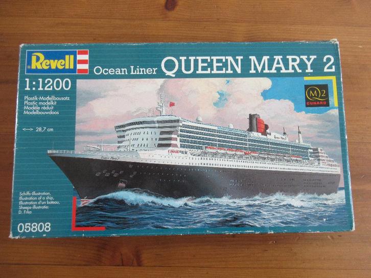 Queen Mary 2 (Revell 1/1200), Hobby en Vrije tijd, Modelbouw | Boten en Schepen, Zo goed als nieuw, 1:200 of kleiner, Revell, Ophalen of Verzenden