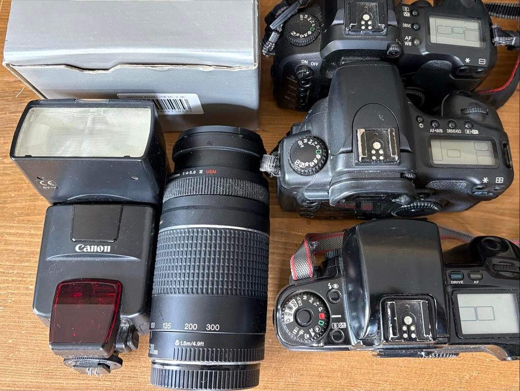 Canon EOS 20D, 30D, 10D met lens en flitser, Gebruikt, Spiegelreflex, Canon, Ophalen of Verzenden