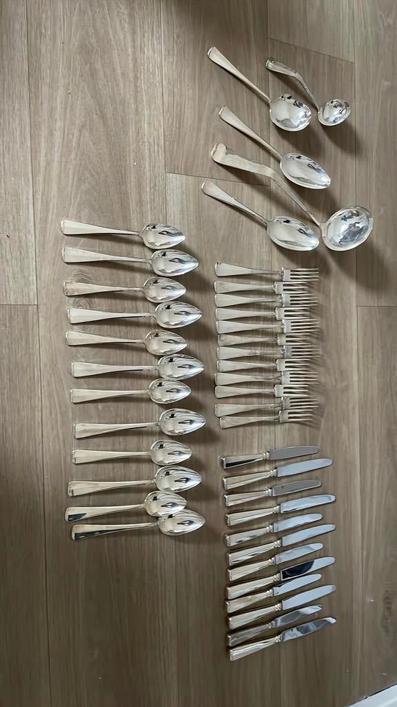 Verzilverd bestek Sola Haags lofje, Ophalen of Verzenden, Zo goed als nieuw, Vaatwasserbestendig, Zilver
