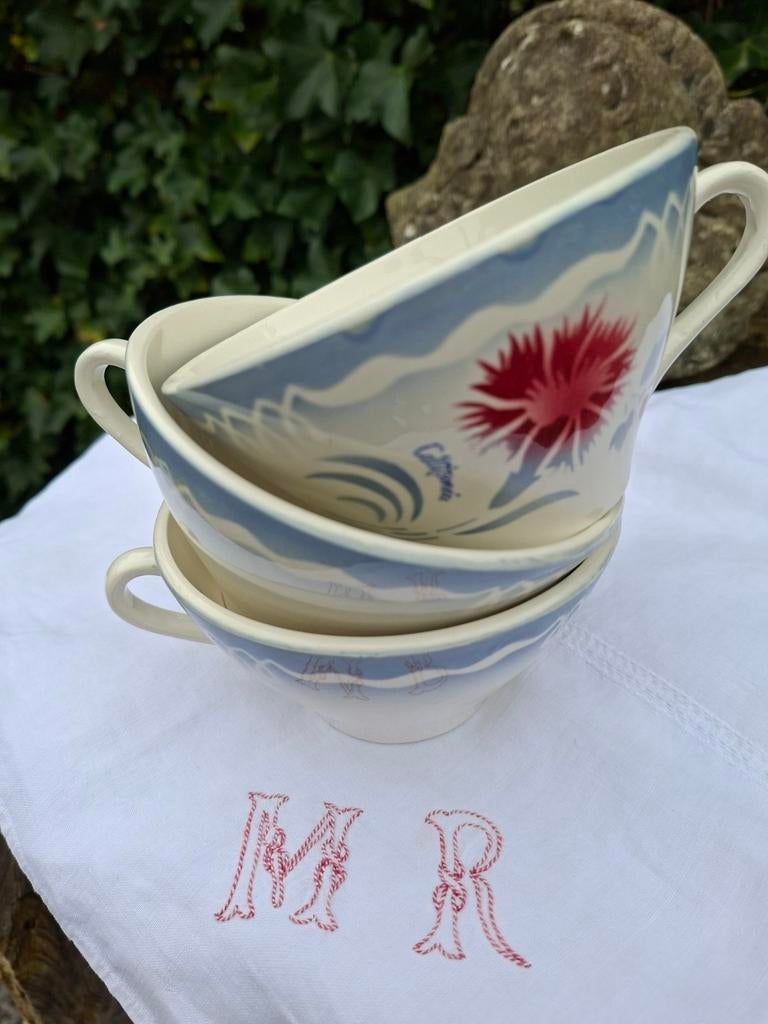 California vintage soepkommen - set van 3, Keramiek, Ophalen of Verzenden, Zo goed als nieuw, Kom(men)