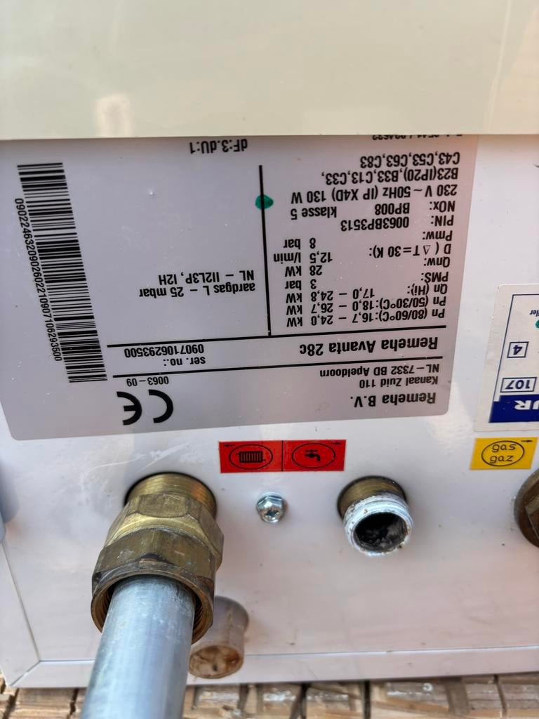 Remeha Avanta 28c CV-ketel, Doe-het-zelf en Verbouw, Verwarming en Radiatoren, Ophalen, 30 tot 80 cm, Gebruikt, Cv-ketel of Combi-ketel