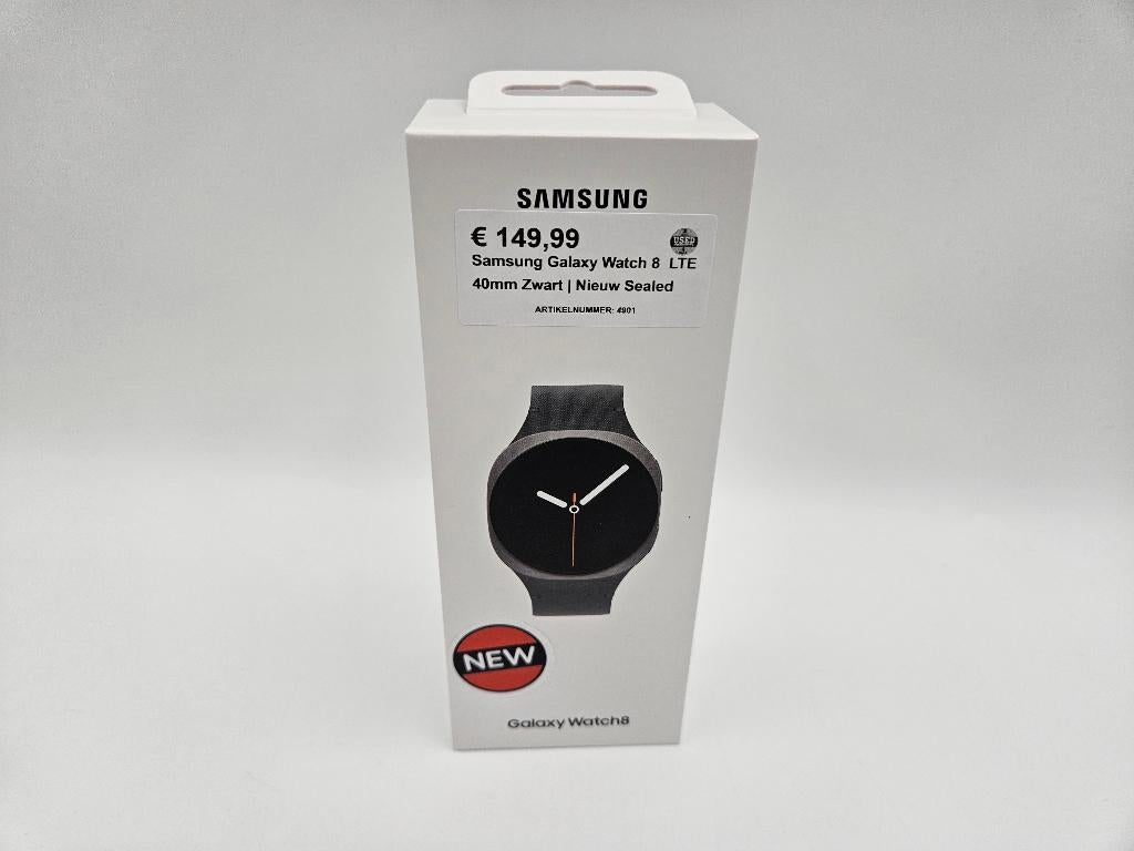 Samsung Galaxy Watch 8 LTE, Zwart, Ophalen of Verzenden, Android, Nieuw