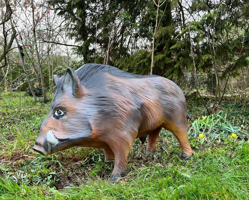 Wild varken van polyester, Tuin en Terras, Tuinbeelden, Ophalen, Gebruikt, Kunststof, Dierenbeeld