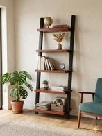 Design ladderkast met houten planken, Ophalen, 50 tot 100 cm, Zo goed als nieuw, Metaal