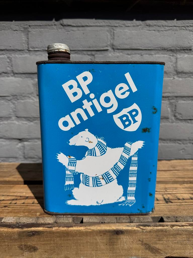 Vintage BP Antigel blik - Decoratieve olieblik, Ophalen of Verzenden