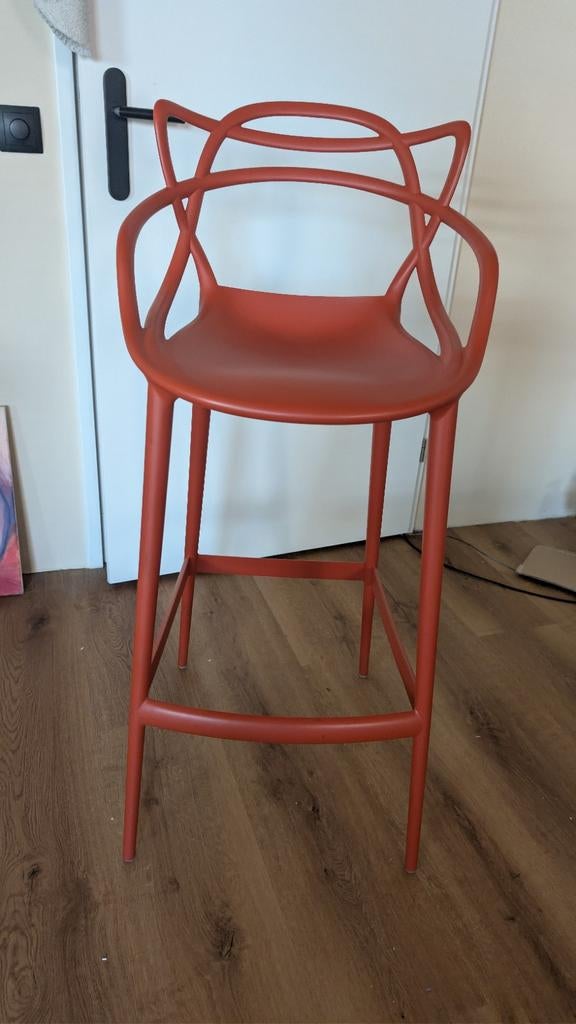 Kartell Masters barkruk H75 Roestoranje zgan, Huis en Inrichting, Barkrukken, Kunststof, 60 tot 90 cm, Ophalen of Verzenden, Zo goed als nieuw