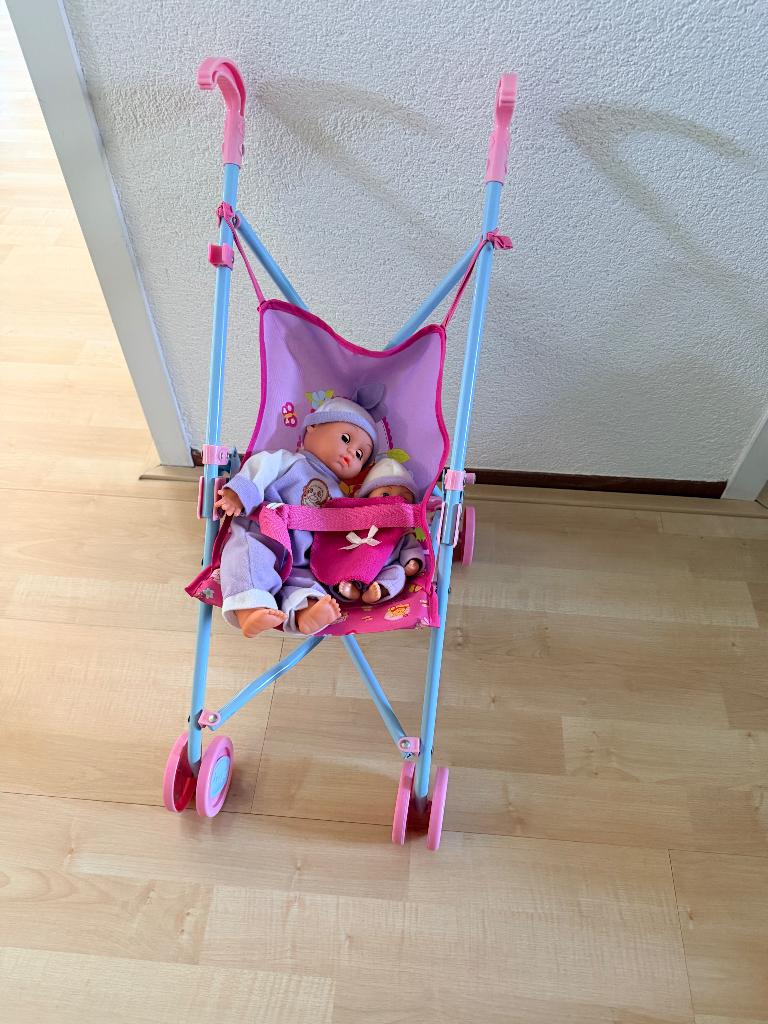 Buggy met 2 poppen, Ophalen, Gebruikt, Babypop