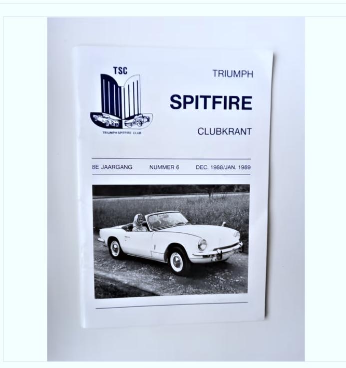 triumph spitfire clubblad nr.6 uit 1988/1989, Ophalen of Verzenden, Zo goed als nieuw, Overige merken, TSC