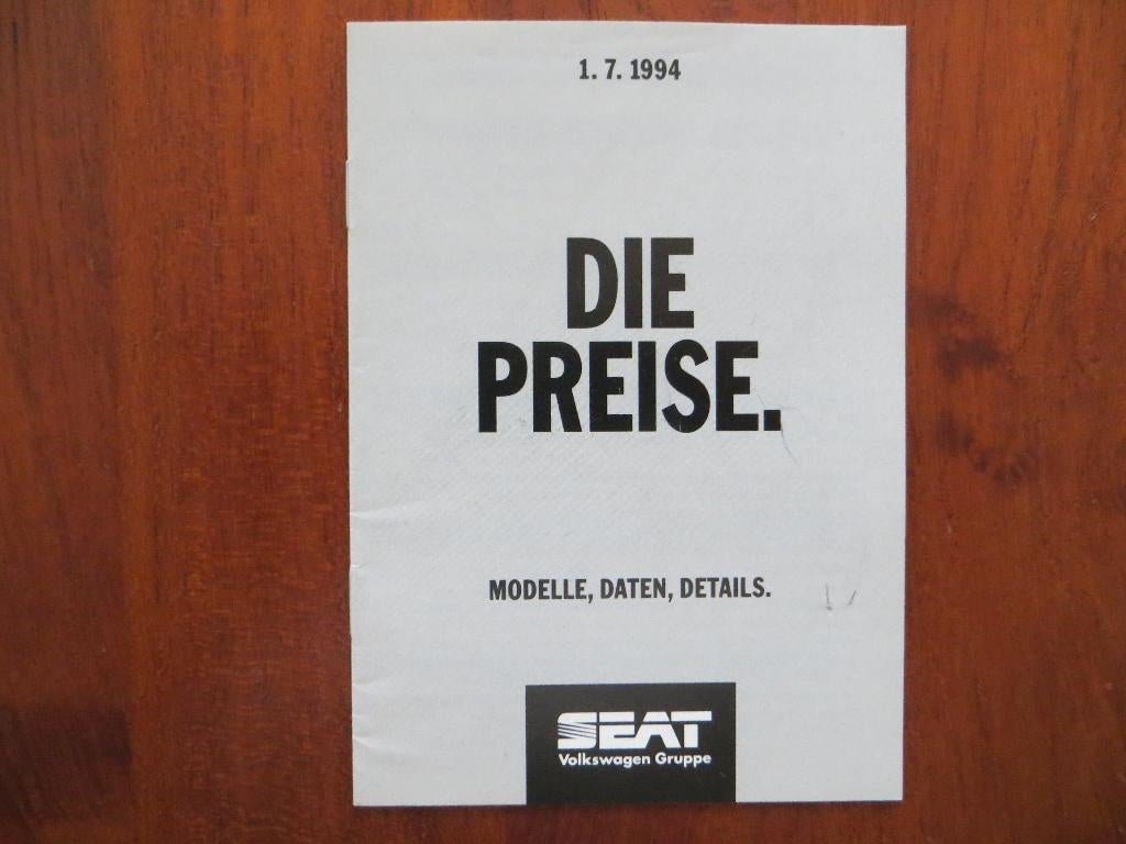 Seat Die Preise (1 juli 1994) Marbella, Ibiza, Cordoba, e.a., Ophalen of Verzenden, Nieuw, Overige merken