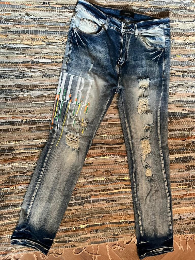 Amiri spijkerbroek, Ophalen of Verzenden, Zo goed als nieuw, Blauw, Overige jeansmaten