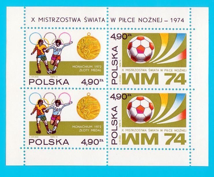 Polen, Sport, WK Voetbal, Mi. blok 59 postfris, Verzenden, Polen, Postfris