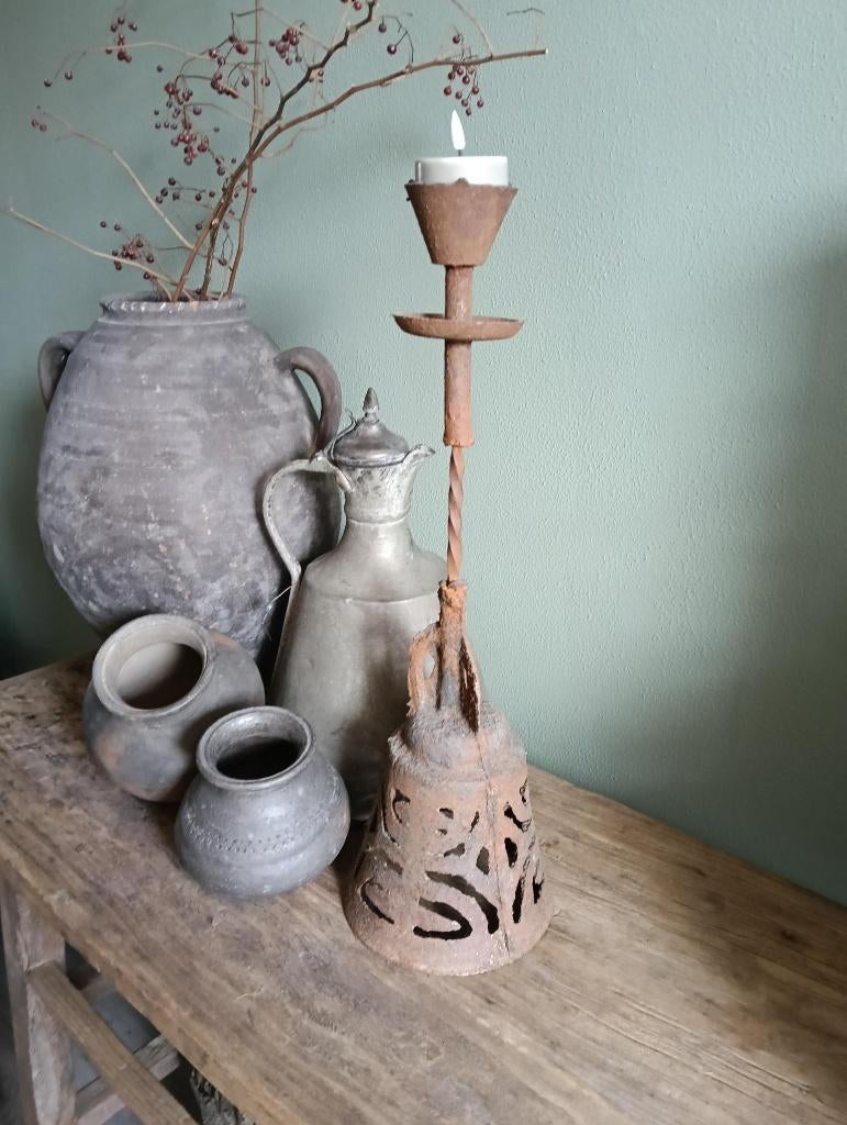 NIEUW Aura Peeperkorn kandelaar metaal 60 cm hoog, Ophalen of Verzenden, Zo goed als nieuw, Kandelaar, Metaal