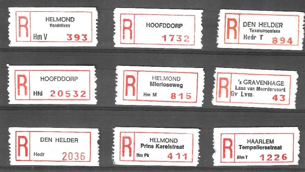 Nederland Aantekenstrookjes - 03, Postzegels en Munten, Postzegels | Nederland, Ophalen of Verzenden, Na 1940