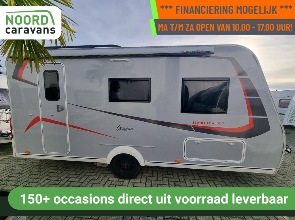 STERCKEMAN STARLETT GRAPHITE 430 CP ZAKLUIFEL + MOVER + GFK, Caravans en Kamperen, Caravans, Bedrijf, tot en met 4, 750 - 1000 kg