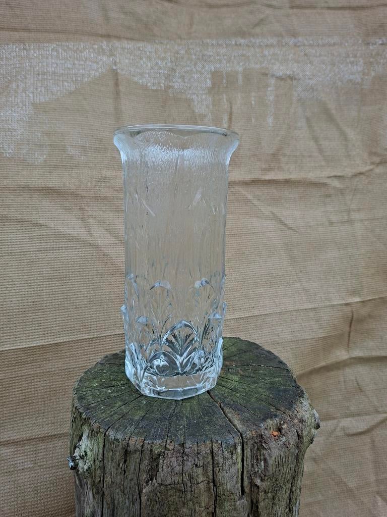 Grote zware vintage kristallen vaas, puntgaaf, Ophalen of Verzenden