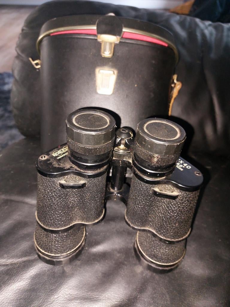 Vintage verrekijker 8x40 met tas, Ophalen of Verzenden, Gebruikt, 8 tot 12x