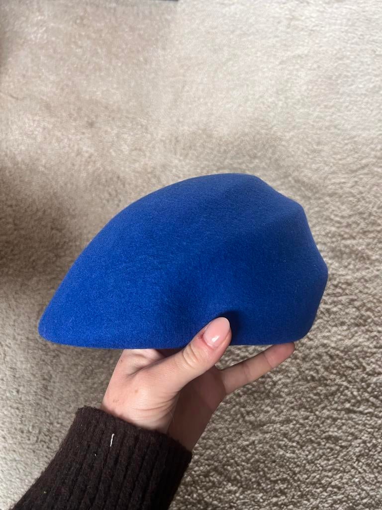 Blauwe wollen baret - Made in Italy, Ophalen of Verzenden, Zo goed als nieuw, One size fits all, Hoed