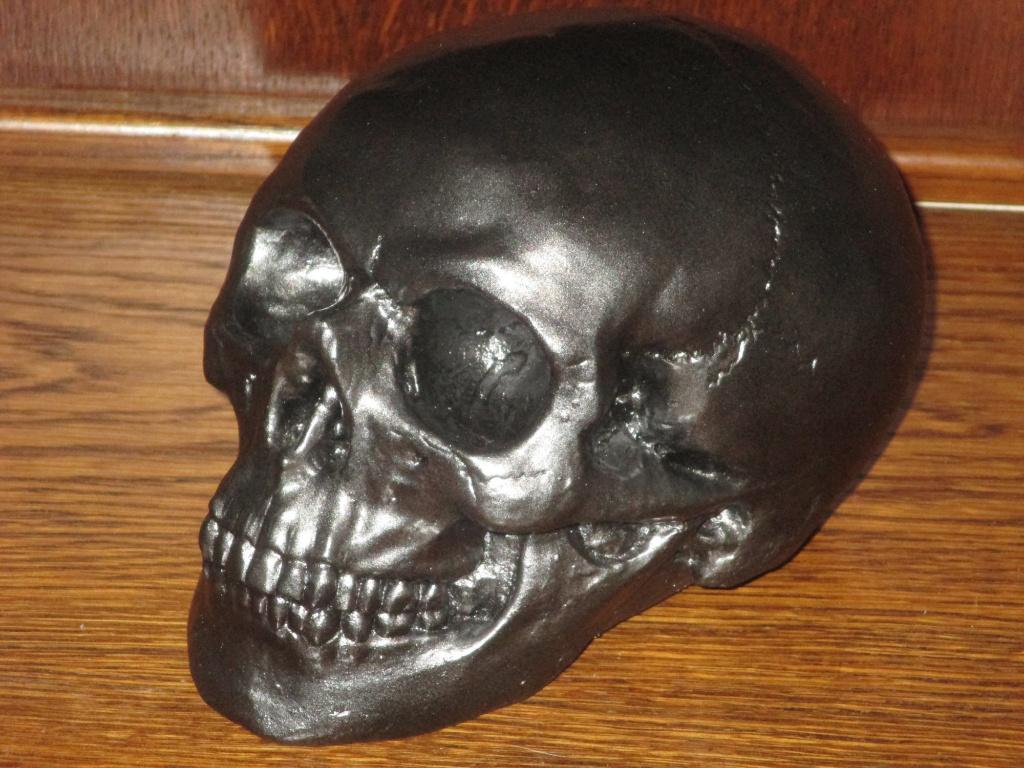 Dark Iron Skull, menselijke Schedel Donker IJzer kleur mens, Verzamelen, Overige Verzamelen, Nieuw, Ophalen of Verzenden