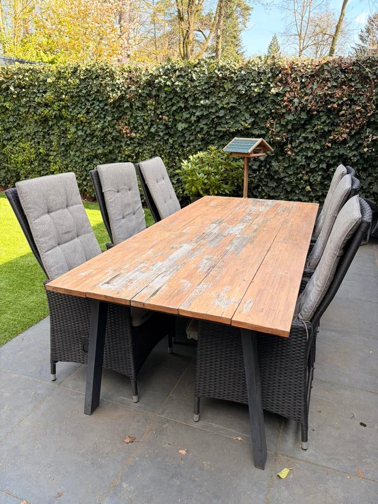 Complete Tuinset gratis af te halen, Tuin en Terras, Tuinsets en Loungesets, Ophalen, Gebruikt, 6 zitplaatsen, Tuinset