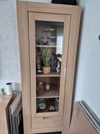 Houten Vitrinekast met glas en lade 180x70x40, Ophalen, Met deur(en), Glas, Zo goed als nieuw