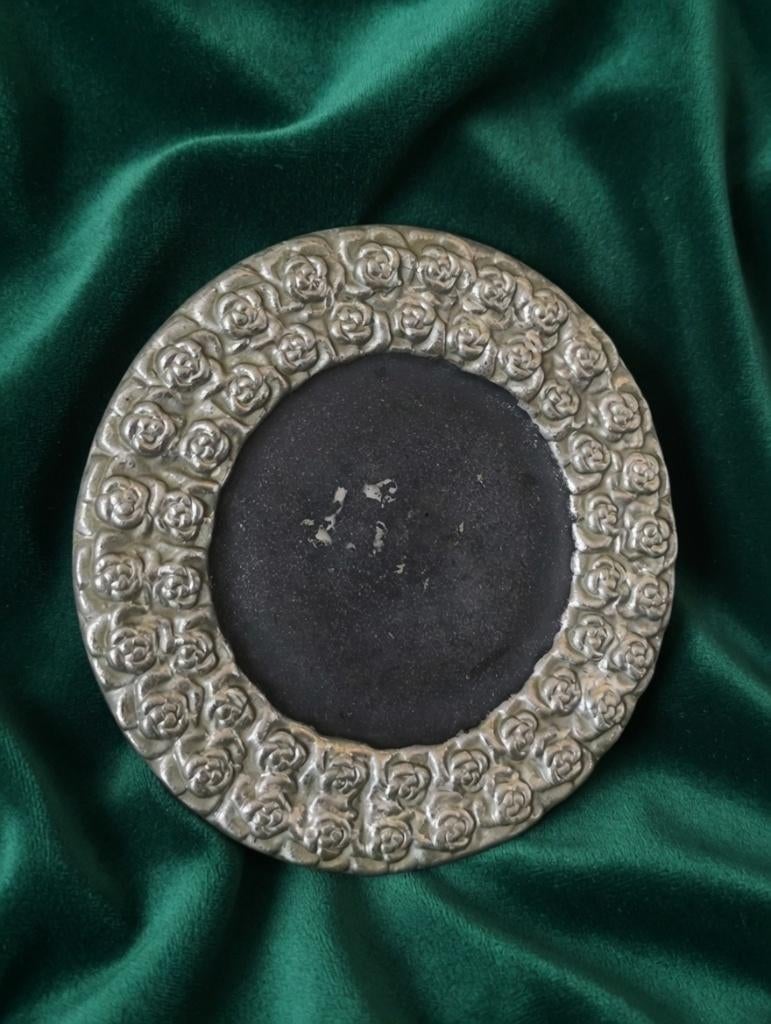 Vintage rozenrand zilveren asbak, Ophalen of Verzenden