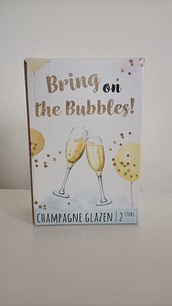 2 champagne /sekt /prosecco  glazen **NIEUW**, Ophalen of Verzenden, Nieuw