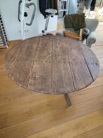 Antieke ronde houten tafel - inklapbaar, Ophalen of Verzenden