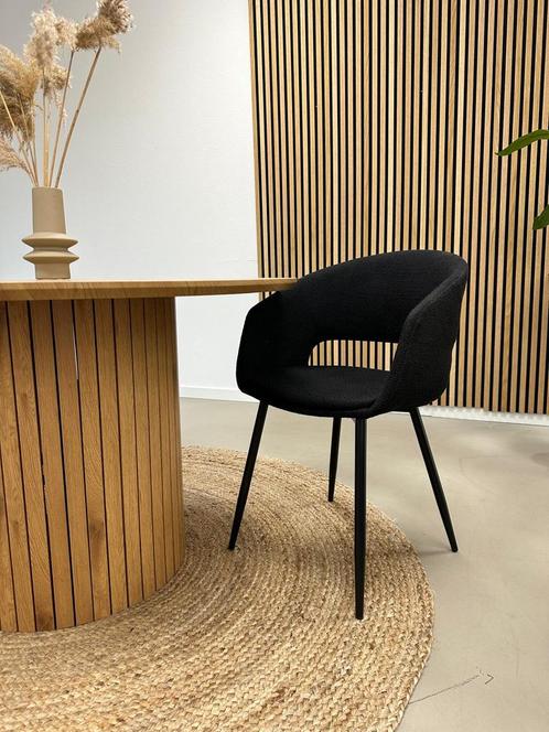 6x Kick eetkamerstoel Dean zwart, Huis en Inrichting, Stoelen, Nieuw, Vijf, Zes of meer stoelen, Stof, Zwart, Ophalen of Verzenden
