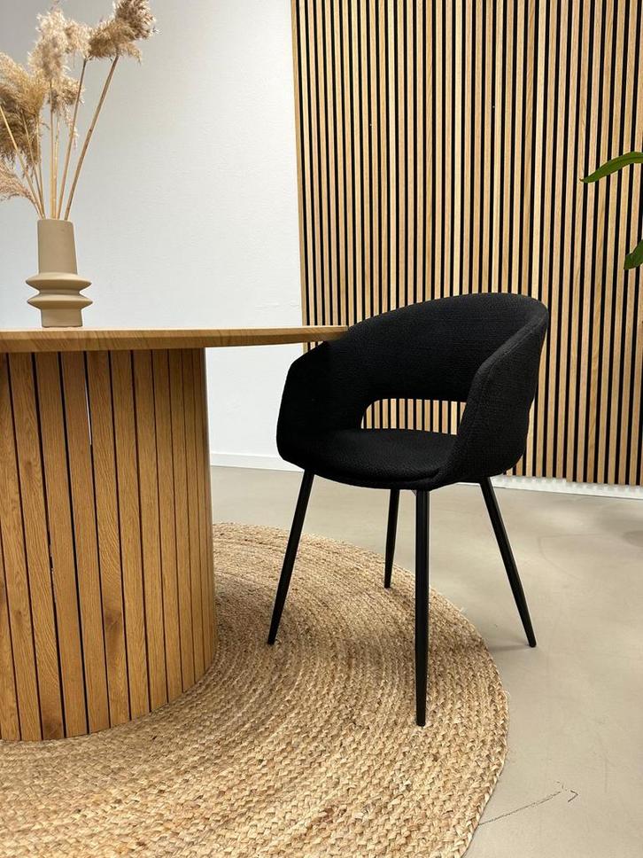 6x Kick eetkamerstoel Dean zwart, Huis en Inrichting, Stoelen, Nieuw, Vijf, Zes of meer stoelen, Stof, Zwart, Ophalen of Verzenden