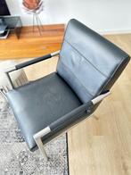 lounge stoel fauteuil Rvs zwart, Huis en Inrichting, Fauteuils, Ophalen, Gebruikt, Minder dan 75 cm, Metaal