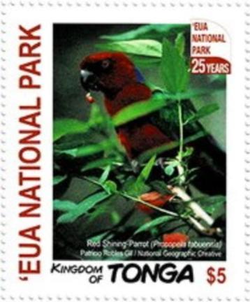 2017 Tonga Aanbieding  25 jaar 'Eua Nationaal Park  Papegaai beschikbaar voor biedingen