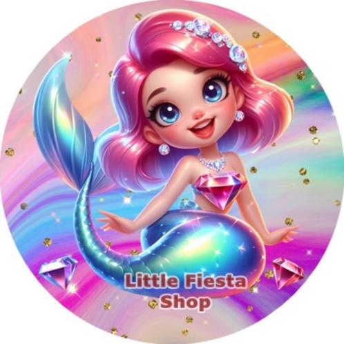 LF2389 icing frosting zeemeermin 20cm eetbare taart print, Hobby en Vrije tijd, Taarten en Cupcakes maken, Nieuw, Versiering, Taarten