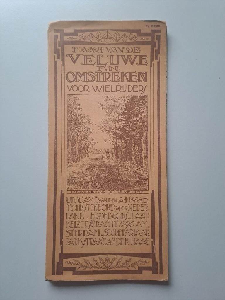 A.N.W.B. kaart Veluwe en omstreken 1927, Verzamelen, Ophalen of Verzenden, Overige typen