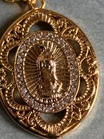 Goudkleurig Maria hanger met strass, Overige materialen, Nieuw, Ophalen of Verzenden, Kruis of Symbool