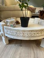 Chakki tafel/graantafel oud indiaas bijzettafeltje, Huis en Inrichting, Tafels | Salontafels, Ophalen, 50 tot 100 cm, Rond, Zo goed als nieuw